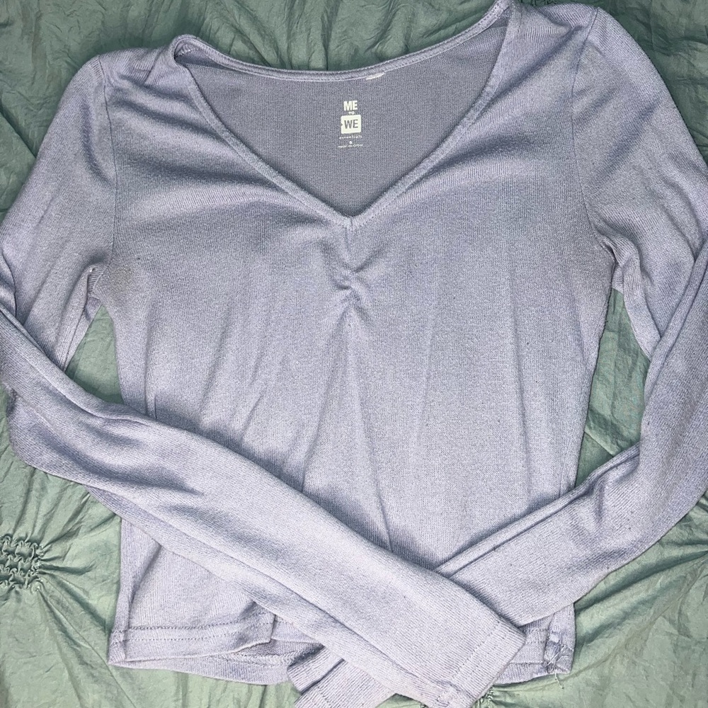 Purple pacsun long sleeve cropped shirt